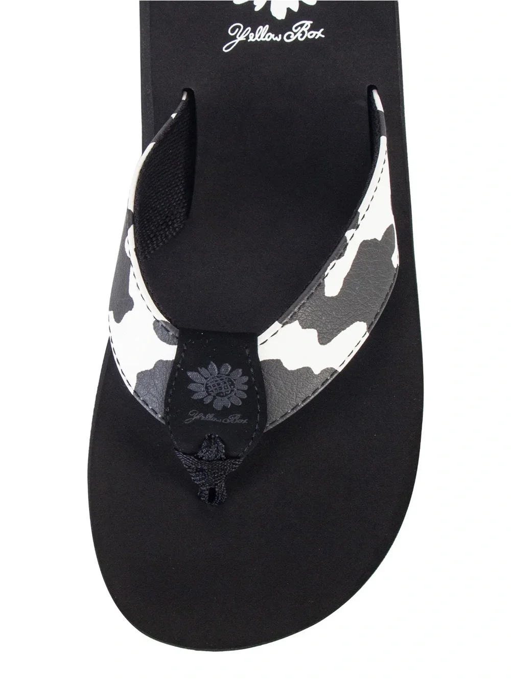 YELLOW BOX FLEXTER BLACK AND WHITE FLIP FLOPS MEDIUM WIDTH NEW IN BOOK - Picture 4 of 4